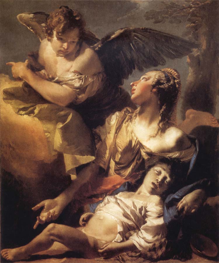 Hagar and Ismael in the Widerness